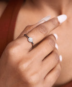 Load image into Gallery viewer, 925 Sterling Silver Solitaire Cubic Zirconia Adjustable Ring for Women