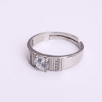 将图像加载到图库查看器中, 925 Sterling Silver Adjustable Solitaire Diamond Ring for Men