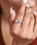 将图像加载到图库查看器中, 925 Sterling Silver Adjustable Solitaire Diamond Ring for Men