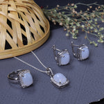 将图像加载到图库查看器中, 925 Silver Blue Gemstone Jewelry Set for Women | Gift