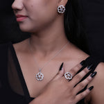 Load image into Gallery viewer, 925 Silver Flower Jewelry Set with Blue Gemstone | Women's Gift