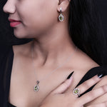 将图像加载到图库查看器中, 925 Silver Peridot Jewelry Set for Women | Gift Idea