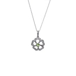 Load image into Gallery viewer, 925 Silver Flower Jewelry Set with Green Gemstone | Gift for Her