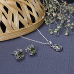 Load image into Gallery viewer, 925 Silver Peridot Jewelry Set | Earrings & Necklace | Gift