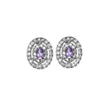 Load image into Gallery viewer, 925 Silver Amethyst Jewelry Set | Stud Earrings, Pendant, Ring