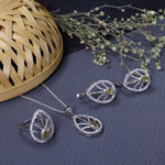 Load image into Gallery viewer, 925 Silver Citrine Jewelry Set | Leaf Design | Gift for Her