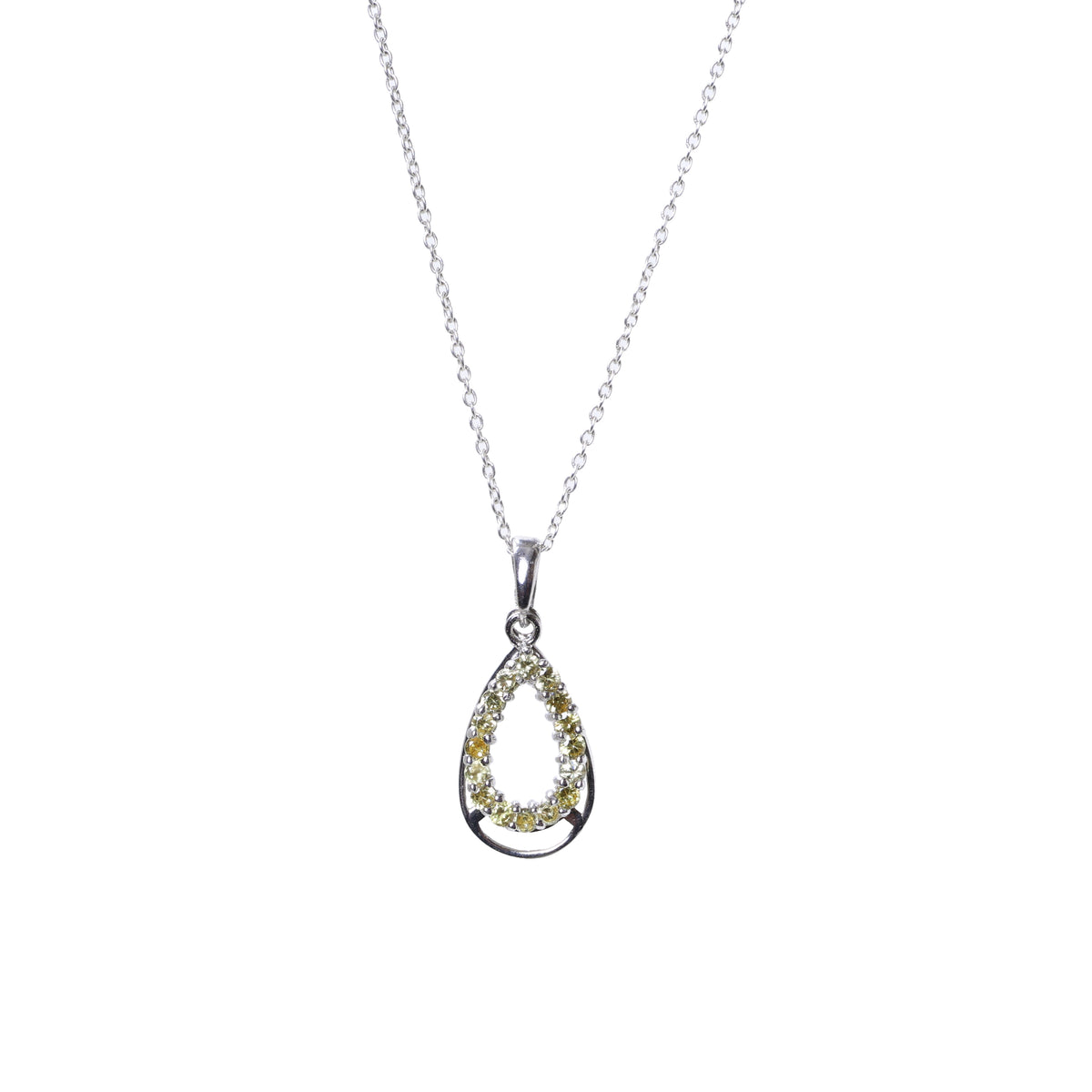 925 silver teardrop earrings & pendant set | yellow gemstone
