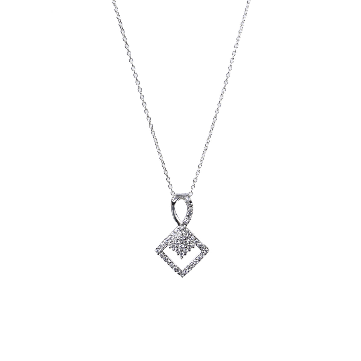 925 silver diamond set (earrings, necklace, ring) | women's jewelry