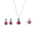 将图像加载到图库查看器中, 925 Silver Ruby Jewelry Set for Women | Gift Idea