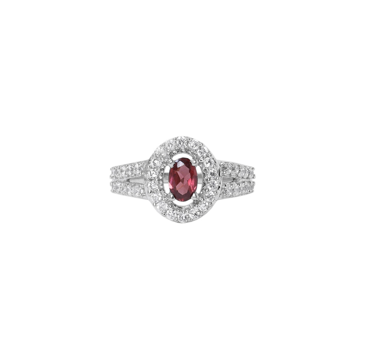 Silver ruby jewelry set | earrings, necklace, ring | gift