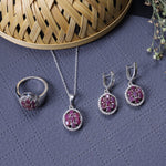 Load image into Gallery viewer, 925 Silver Ruby Jewelry Set | Earrings, Necklace & Ring for Women