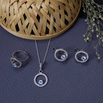 将图像加载到图库查看器中, 925 Silver Blue Gemstone Jewelry Set for Women | Gift Idea