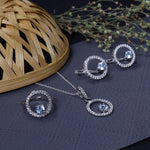 将图像加载到图库查看器中, 925 Silver Blue Gemstone Jewelry Set for Women | Gift Idea