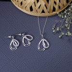 将图像加载到图库查看器中, 925 Silver Teardrop Earrings & Necklace Set | Gift for Her