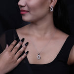 将图像加载到图库查看器中, 925 Silver Teardrop Earrings & Necklace Set | Gift for Her