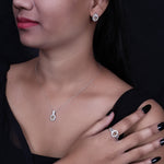 将图像加载到图库查看器中, Silver Citrine Jewelry Set | Earrings, Pendant, Ring for Women