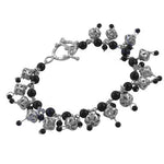 Load image into Gallery viewer, Silver Bead and Charm Bracelet | Black Onyx Gemstone | Women's Gift
