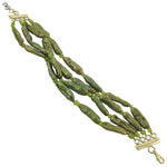 Load image into Gallery viewer, Olive Green Stone Bead Bracelet for Women | Statement Jewelry
