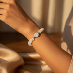 Load image into Gallery viewer, White Gemstone Bead Bracelet | Sterling Silver | Women's Jewelry
