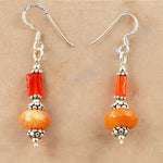 Load image into Gallery viewer, Orange Gemstone Dangle Earrings | 925 Sterling Silver | For Women
