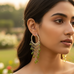 Load image into Gallery viewer, 925 Silver Peridot Citrine Chandelier Earrings for Women
