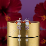 Load image into Gallery viewer, Silver Gemstone Cluster Drop Earrings for Women | Statement Jewelry
