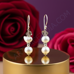 Load image into Gallery viewer, Silver Pearl &amp; Gemstone Drop Earrings for Women | Dangle Jewelry
