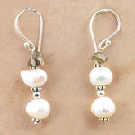 将图像加载到图库查看器中， Silver Pearl &amp; Gemstone Drop Earrings for Women | Dangle Jewelry
