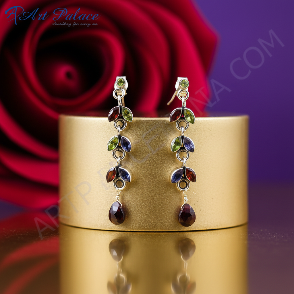 925 Sterling Silver Gemstone Drop Earrings for Women | Gift