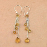 将图像加载到图库查看器中， 925 Silver Citrine Dangle Earrings for Women | Daily Wear

