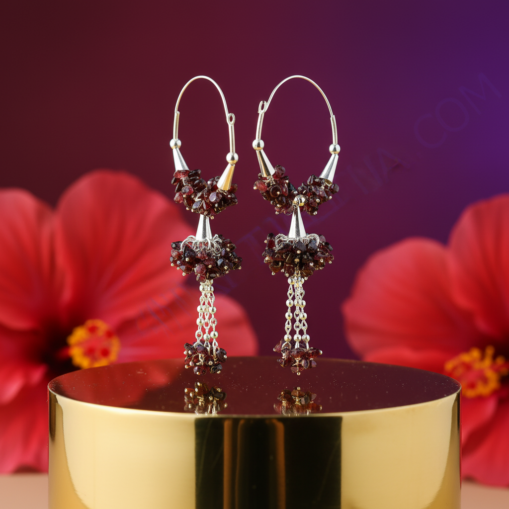 925 silver gemstone drop earrings for women | dangle earrings