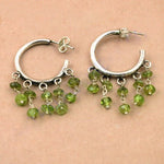 Load image into Gallery viewer, 925 Sterling Silver Peridot Hoop Earrings | Dangle for Women
