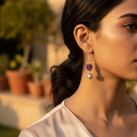 Load image into Gallery viewer, Silver Amethyst &amp; Pearl Drop Earrings for Women | Gemstone Jewelry
