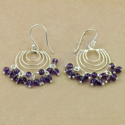 925 Silver Amethyst Drop Earrings | Women's Dangle Jewelry