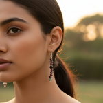 Load image into Gallery viewer, 925 Sterling Silver Garnet Bead Drop Earrings for Women
