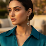 Load image into Gallery viewer, 925 Silver Green Gemstone Earrings for Women | Dangle Jewelry
