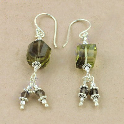 925 Silver Green Gemstone Earrings for Women | Dangle Jewelry