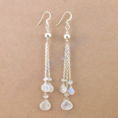 925 Silver Moonstone Dangle Earrings for Women | Gift Jewelry