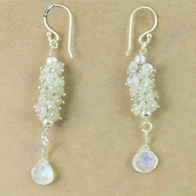 925 Silver Moonstone Drop Earrings for Women | Dangle Earrings