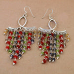 Load image into Gallery viewer, 925 Silver Multi-Gemstone Dangle Earrings | Women's Jewelry
