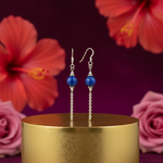 Load image into Gallery viewer, 925 Silver Blue Gemstone Dangle Earrings for Women | Gift
