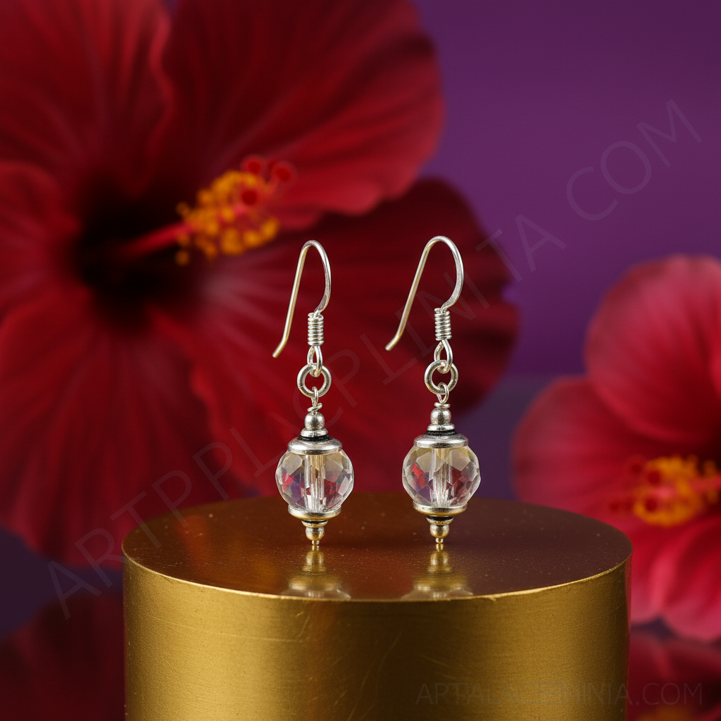 925 Silver Crystal Bead Earrings for Women | Dangle Jewelry