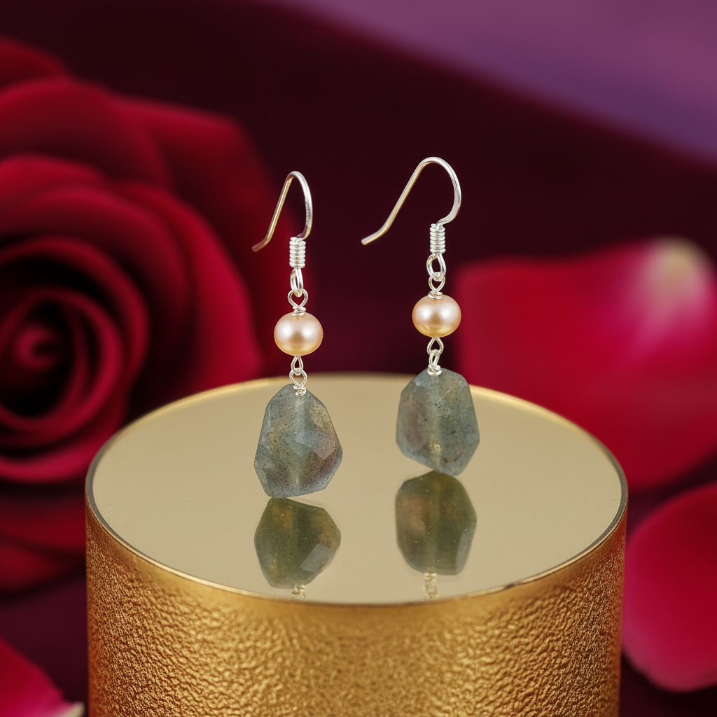 925 Silver Labradorite Drop Earrings | Women's Jewelry Gift