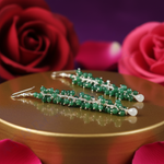 Load image into Gallery viewer, Emerald Bead Drop Earrings | 925 Silver | Women&#39;s Jewelry Gift
