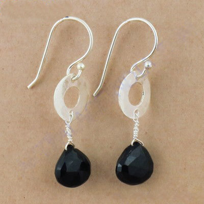 925 Silver Black Onyx Dangle Earrings | Women's Jewelry Gift