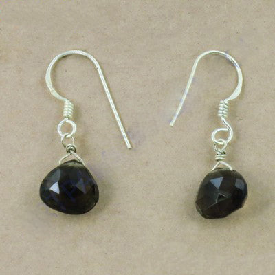 925 Silver Black Onyx Teardrop Earrings for Women