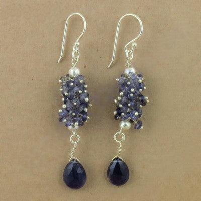 925 Silver Iolite Earrings for Women | Gemstone Jewelry Gift
