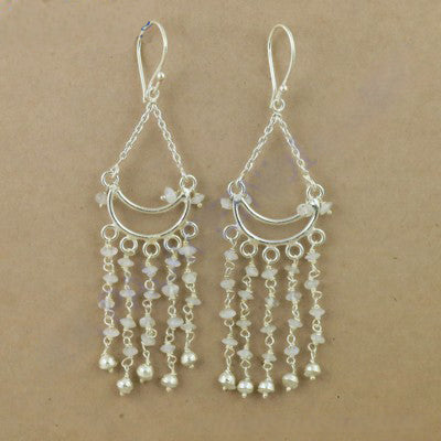 925 Silver Moonstone Dangle Earrings for Women | Boho Jewelry