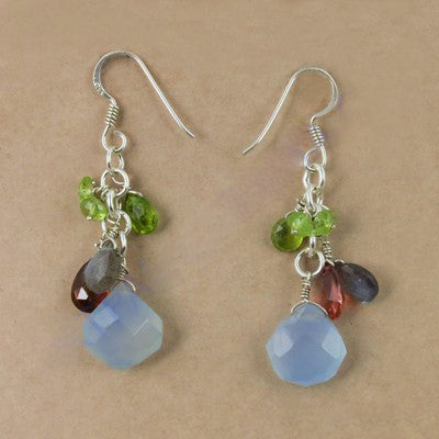 925 Silver Chalcedony Earrings for Women | Gemstone Jewelry