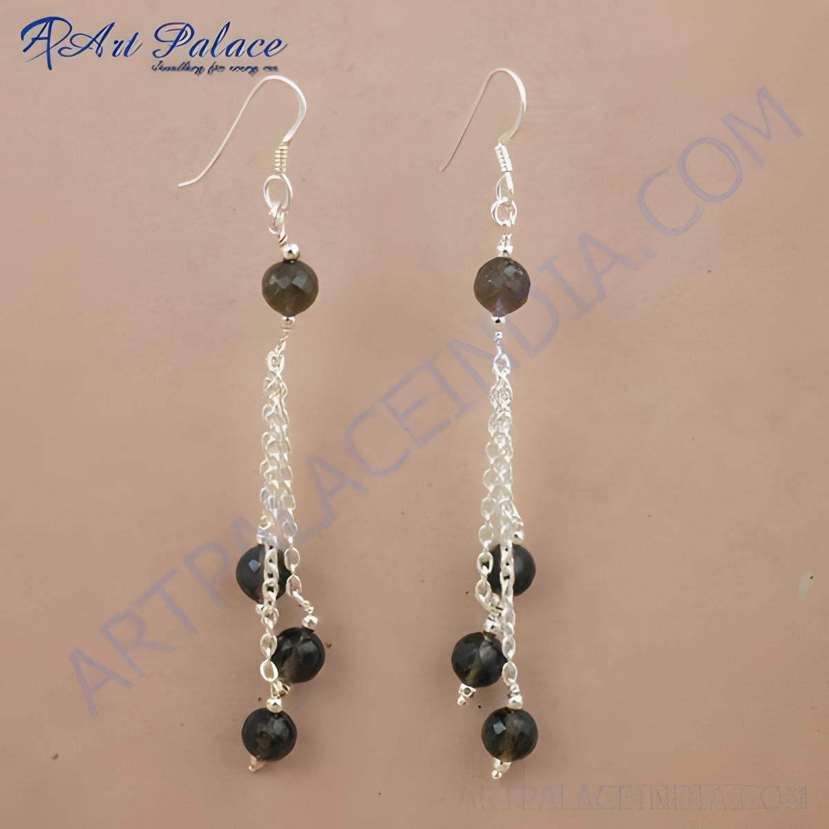 Sterling silver dangle earrings with smoky quartz gemstones, a stylish and elegant accessory